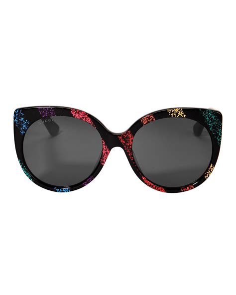 ladies gucci translucent frame sunglasses|Gucci rainbow cat eye sunglasses.